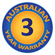 3 Year Australian Warranty